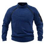 Afghan Coat Mens 3/4 Zip Pullover Slogan t Shirts for Men Warm Hoodies for Men Pullover Winter Black Denim Jacket Mens Plain Hoodies Christmas Jumpers for Men UK Men's Coats （Navy, XXXL