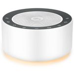 White Noise Machine with 30 High Fidelity Soundtracks, 7 Colors Night Lights, Full Touch Metal Grille and Buttons, Timer and Memory Features, Plug in, Sound Machine for Baby, Adults