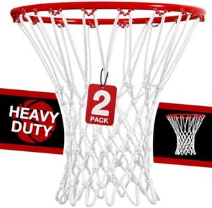 2Pack Basketball Net Replacement Heavy Duty 12 Loop for Basketball Hoop | 200g (7oz) Polyester Net,Professional Design,Anti-Whip,Standard Size for Indoor or Outdoor Pool Basketball Rims
