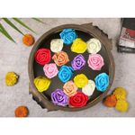 SATYAM KRAFT 12 Pcs Artificial Big Fake Foam Rose Water Floating Flowers, Pooja Thali, Diwali,Festival and Events, Home, Table, Deepawali, Badroom Decoration Items and DIY Craft (Multi)(Foam)