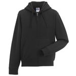 Russell Mens Authentic Full Zip Hooded Sweatshirt / Hoodie (XL) (Black)