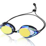 Otionus Swim Goggles for Adult Men Women Youth, Bungee Strap Swimming Goggles No Hair Pulling Mirrored Goggles No Leaking Anti-Fog UV Protection
