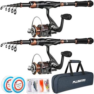 PLUSINNO Fishing Rod Reel Combos,Bronze Warrior Toray 24-Ton Carbon Matrix Telescopic Fishing Rod Pole,12 +1 Shielded Bearings Stainless Steel BB Spinning Reel,Freshwater Fishing Gear 1.8M 5.91FT