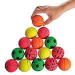 Bramble - 15 Pack Soft Rubber Toy Bouncy Balls, Vibrant Colours for Interactive Kids Play, Party Bag Fillers - 6cm / 2.5" (15)