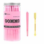 GOMMO Pre Rolled Cones | King Size | 50 Pack | Natural Pink Rolling Papers with Tips & Golden Packing Spoon Included