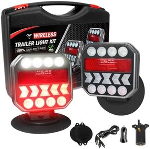 NeaLia Wireless Trailer Lights 110° Rotatable, Magnetic LED Tail Light for Towing Truck, Rechargeable Tow Light for Boat RV Camper Caravan Car Turn Signal Kit Brake Reverse Stop, IP67 Waterproof