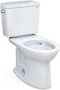 TOTO Drake Two-Piece Elongated 1.6 GPF Universal Height TORNADO FLUSH Toilet with CEFIONTECT, Cotton White - CST776CSFG#01