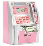 JEEY Atm Savings Bank,Digital Piggy Money Bank Machine,Personal Atm Cash Coin Money Bank For Kids (Pink), Modern