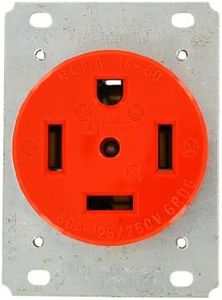 Leviton 9460-IG 60 Amp, 125/250 Volt, Flush Mounting Receptacle, Straight Blade, Industrial Grade, Isolated Ground, Orange