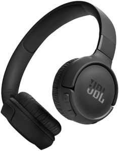 JBL Tune 520BT Wireless On-Ear Headphones - with JBL Pure Bass Sound, Bluetooth and Lightweight, Foldable Design - Up to 57 Hours of Music Playback - Black