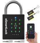 Foxlock Heavy Duty Smart Padlock with Key, Pad Lock with Code Keypad, Weatherproof Bluetooth RFID Keyless Electronic Digital Combination Lock for Gate Outdoor Fence Storage Unit Locker Pool Shed