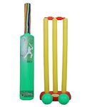 SK TOY ZONE Kid New Toy Plastic 20-20 Cricket kit for Kids Cricket Set of 3-6 Year Boys Bat & Ball Set Playing Outdoor and Indoor Sports Game Toy (20-20 Cricket kit) (Green)