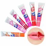 Peel Off Lip Stain, Peel Off Lip Gloss, 1/6 Colours Magic Lip Gloss Set, Peel Off Lipstick, Matte Lip Gloss Long Lasting Lip Stain for Women Girls