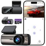Dash Cam Front and Rear 4K+1080P, 5GHz WiFi, Dual Dashcam with 64GB Card, App Control, G-Sensor Emergency Recording, Loop Recording, 24H Parking Mode Supports, Dash Camera for Cars