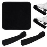 NQEUEPN 1 Pair Ice Skate Guards, Ice Blade Guard Protector with Towel Hockey Figure Skates Guards Ice Skate Accessories for Kids Adult Teens Women Men Boys Girls (Black)