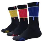 GOKYO Namche Trekking Socks (Mix color Set of 3 - UK 4-6) – Full Length Hiking Socks for Men & Women – Anti-Blister, Sweat-Wicking, Cushioned – UK Size 4-6