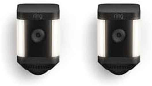 Ring Spotlight Cam Plus, Battery, Home or business security with HD video, Two-Way Talk, Color Night Vision, and Security Siren, 2-pack, Black