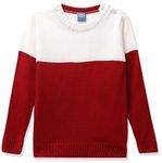 Amazon Brand - Jam & Honey Boy's Acrylic Round Neck Sweater (AW21JH-BSWT-906_White 2_3-4 Years_White_3 Years-4 Years)