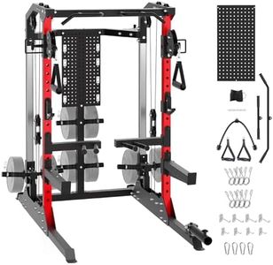 Garvee Power Cage, 2000LB Power Rack with Independent Dual Pulley System, Multi-Function Workout Cage Home Gym Workout Machine for Cable Crossover