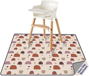 Blissful Diary Baby Splat Mat for Under High Chair, 51 x 51 Inch Boho Splash, Waterproof and Washable Spill Mat, Anti-Slip Floor Protector