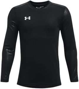 Under Armour Boys' Wall Goalkeeper Jersey, Black (001)/White, Youth Small