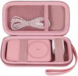 Case for Anker Magnetic Battery 10,000mAh Foldable Wireless Portable Charger, 633/622/621/321 5,000mAh Power Bank (MagGo) Holder, Storage for Baseus Power Delivery -Case Only (Pink, Medium)