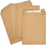 Juvale 25-Pack Brown Rigid Mailers That Stay Flat 13x18, Bulk Kraft Paper Sturdy Cardboard Envelopes, 450 GSM for Shipping Photos, Packing Documents, Gift Cards, CDs, Art Prints