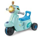 VTech Baby 2-in-1 Ride & Balance Scooter, Blue, Balance Bike Mode & Trike Mode, Light-up Headlight, Songs, Road Safety Phrases & Scooter Sounds, Toy for Toddler 12, 18, 24 months +, English version