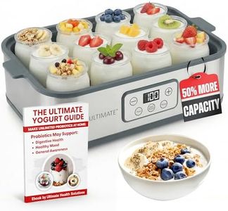 Ultimate Probiotic Yogurt Maker XL, Adjustable Time & Temperature Control, 50% More Capacity with 12 x 6oz Yogurt Jars, Make Trillions of Probiotics for Gut Health, ULTIMATE LIFETIME WARRANTY