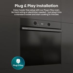 Hisense 77L Built-In Electric Single Oven – Stainless Steel, Steam Clean, Pizza Mode