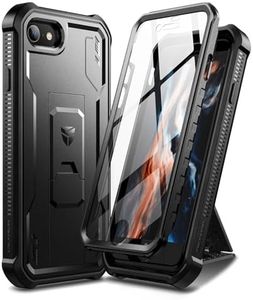 Dexnor for Apple iPhone 7/8/SE(2020/2022) Case, [Built in Screen Protector and Kickstand] Heavy Duty Military Grade Protection Shockproof Protective Cover for Apple iPhone 7/8/SE(2020/2022)-Black