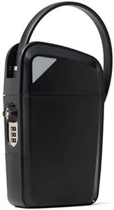 SAFEGO Portable Indoor/Outdoor Lock Box Safe with Key and Combination Access (Compact, Black)