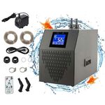 Ezcasch Aquarium Chiller, 42gal 1/10 HP Water Chiller for Hydroponic System Fish Tank Cooling System for Axolotl Cooler for Coral Reef Shrimp, Celsius/Fahrenheit, 160L, with Pump, Nozzles and Hoops.