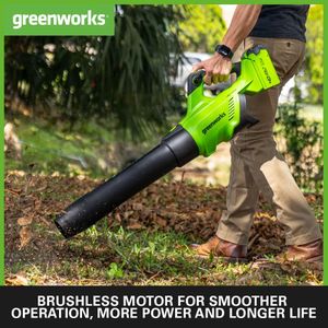Greenworks 40V Cordless Leaf Blower – Lightweight, Battery Powered