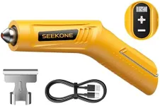 SEEKONE Cordless Mini Heat Gun with 4-Temp Settings (Up to 842°F/450°C) and Memory Function, 3.6V Lithium Hot Air Gun, USB Charge with Reflector Nozzle for Crafting, Resin Heating and Shrink Wrapping