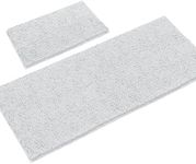 LuxUrux Bathroom Rug Mat Set-Extra-Soft Plush Bath Shower Bathroom Rug,1'' Chenille Microfiber Material, TPR Surface, Super Absorbent. Machine Wash & Dry Rectangular Runner Set White