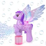 Jovicos Bubble Guns for Kids, Light Up Unicorn Bubble Machine Gun with Wings, Children's Automatic Bubble Maker Bubble Toy for Outdoor Garden Party,Bubble Blower for Girls Gift(Purple)