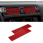 20 PCS Car Air Conditioner Vent Decorative Strip, Waterproof Bendable Auto Air Vent Decoration, Universal Vehicle Interior Accessories Suitable for Straight Air Vents (Red)