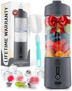 Zulay Kitchen 18 oz Personal Blenders that Crush Ice - USB-C Rechargeable, Cordless Travel Blender - Portable Smoothie Blender On the Go, Frozen Fruits, & Veggies with 6 Sharp Blades (Dark Silver)
