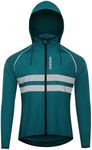 WOSAWE Packable Cycling Jacket Hooded Running Coat Lightweight Biking Windbreaker, Blue with Hood Large