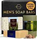 O NATURALS Bar Soap for Men - 3-Pcs Mens Soap Bar - Natural Soap - Mens Bar Soap - Men Soap - Natural Soap for Men - Organic Men's Soap Bars - Exfoliating Soap Bar - Citrus, Olive & Cedarwood