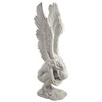 Design Toscano Remembrance and Redemption Angel Statue, Large, 77.5 cm, Polyresin, Antique Stone