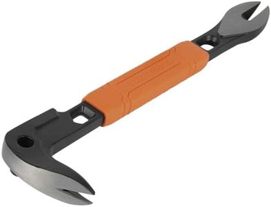 Klein Tools 66092 Nail Puller with Integrated Dimpler, Heavy-Duty Carbon Steel Cats Paw Pry Bar, 10-Inch