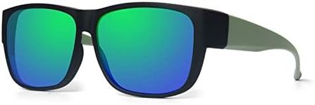 TJUTR Polarized Fit Over Sunglasses for Women Men Classic Rectangle Driving Sun Glasses UV Protection for Outdoors