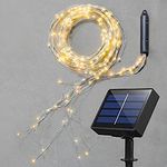 Soltuus Solar Powered Fairy String Lights, Multi Strand Watering Can Light 180 LEDs Outdoor, Waterproof Waterfall Fairy Lights, Warm White Firefly Bunch Lights