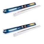 PHILIPS Twinglow 20-Watt +20-Watt Led Up-Down Batten Tubelight (Yellow Uplight - Relax Mode and White Downlight- Work Mode), Pack of 2