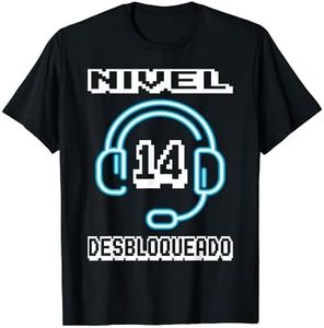 14 Años Cumpleaños Regalo Gamer Nivel 14 Desbloqueado Camiseta