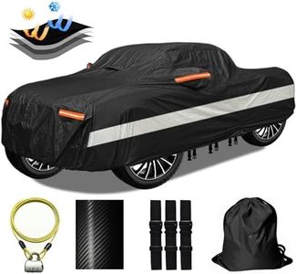 OWEEIO 30 Layers Truck Car Cover for Automobiles All Weather Waterproof, Outdoor Snowproof UV Protection Windproof, No Zipper, Heavy Duty Universal Car Covers, (Black, Fit Truck 191"-210")