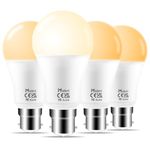 Mobri Light Bulbs Work with Alexa, B22 Bayonet LED Smart Bulb Work with Echo Speaker (Only), 1200LM Equivalent 120W, Warm White to Daylight Adjustable, BLE Mesh, No Hub, No WiFi (4 Pack)