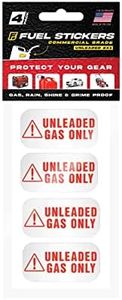 Unleaded Gas Only, by Fuel Stickers - 4-Pack, 2 in x 1 in - Weather Proof, Extreme Stick, Commercial Grade Unleaded Fuel Labels for Vehicles, Rental Cars, Equipment, and More (Single - 4 Stickers)